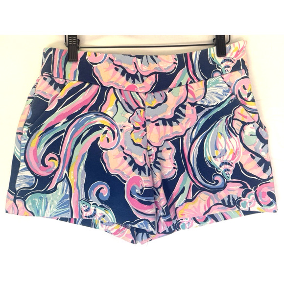 LILLY PULITZER Makenna Ponte Short Nauti Navy Size 2 Resort Beach Preppy Sirens - Picture 1 of 11